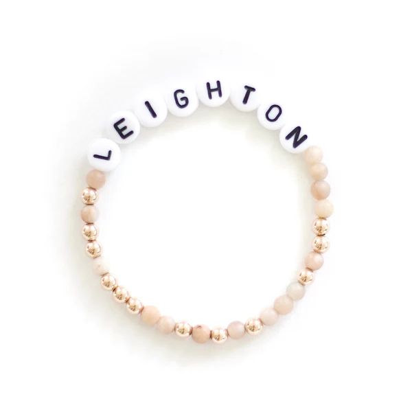 Personalized Moonstone x Gold Beaded Bracelet | The Avenue
