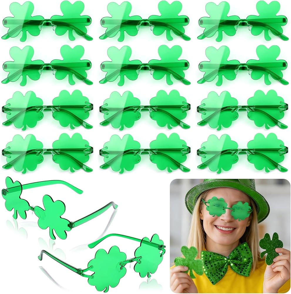 14 Pairs of St. Patrick's Day Sunglasses, 2 Styles of Green Sunglasses for St. Patrick's Day Carn... | Amazon (US)