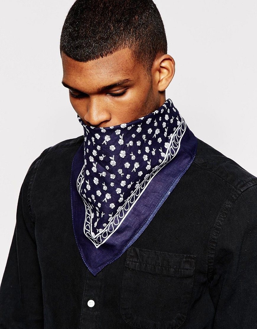 ASOS Bandana In Navy Floral Print - Navy | ASOS US