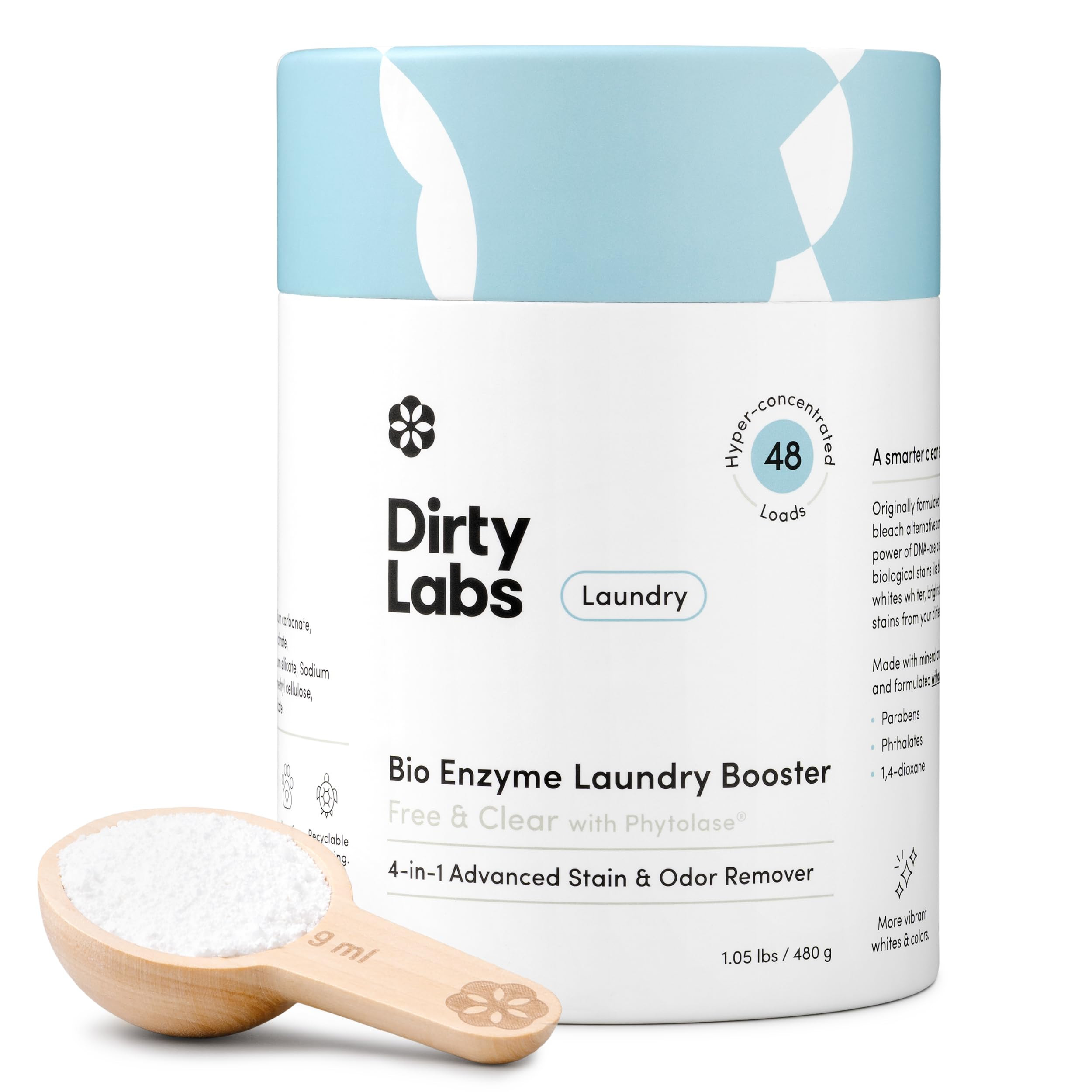 Dirty Labs | Scent Free | Bio Enzyme Laundry Booster | 48 Loads (1 lb) | Hyper Concentrated | Hig... | Amazon (US)
