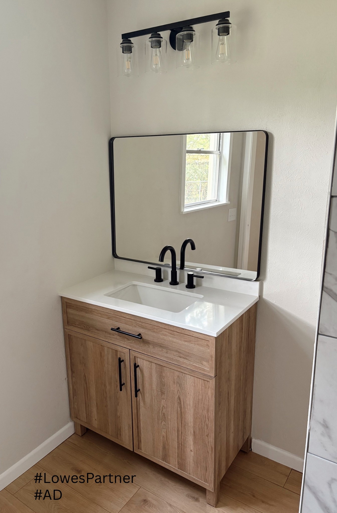 Just added a few items to this bathroom to give it an upgrade. ✨ Shop the items below at @loweshomeimprovement #ad #LowesPartner 

Bathroom
Remodel
Lowes home
Vanity
Mirror
Sink

#LTKHome #LTKSaleAlert #LTKFindsUnder100