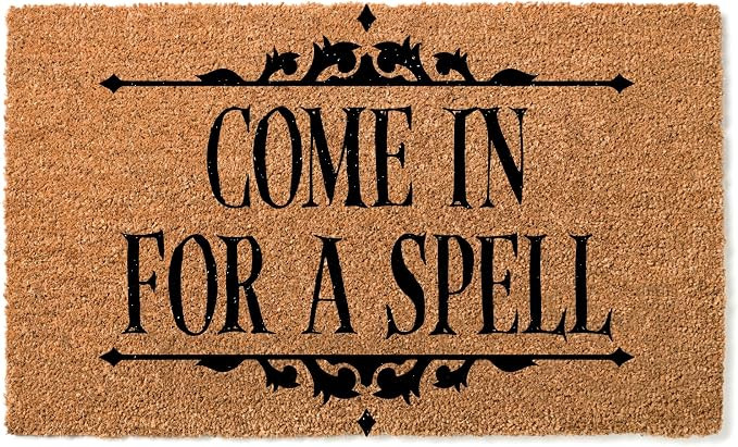 Daphne's Curations Come in for a Spell 16"x24"Coir Front Door Mat with Spooky Welcome Design Non-... | Amazon (US)