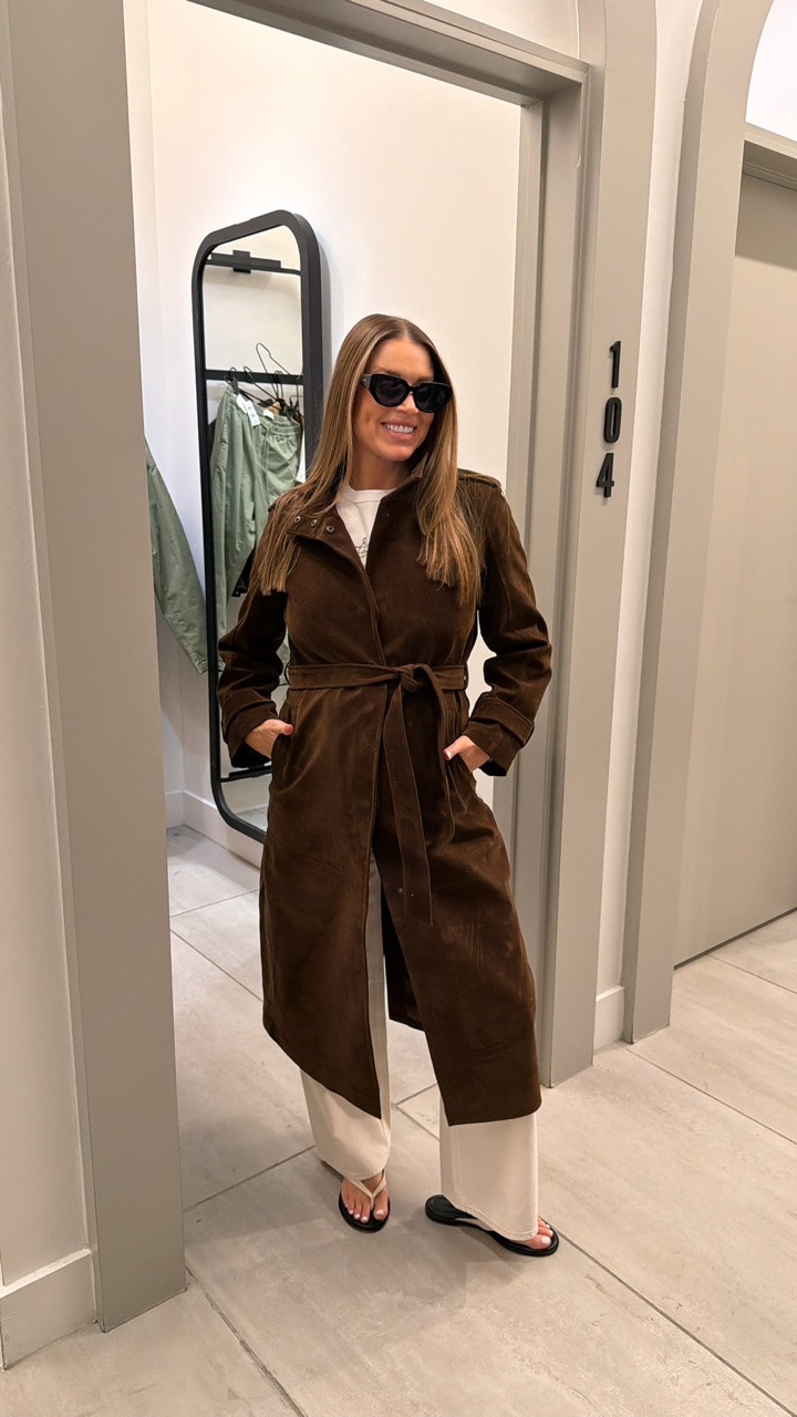 @abercrombie Bump friendly fall outfit 🤎

This dark brown vegan suede long trench coat is SO good! A fall and winter staple.

#LTKootd #LTKSeasonal #LTKBump