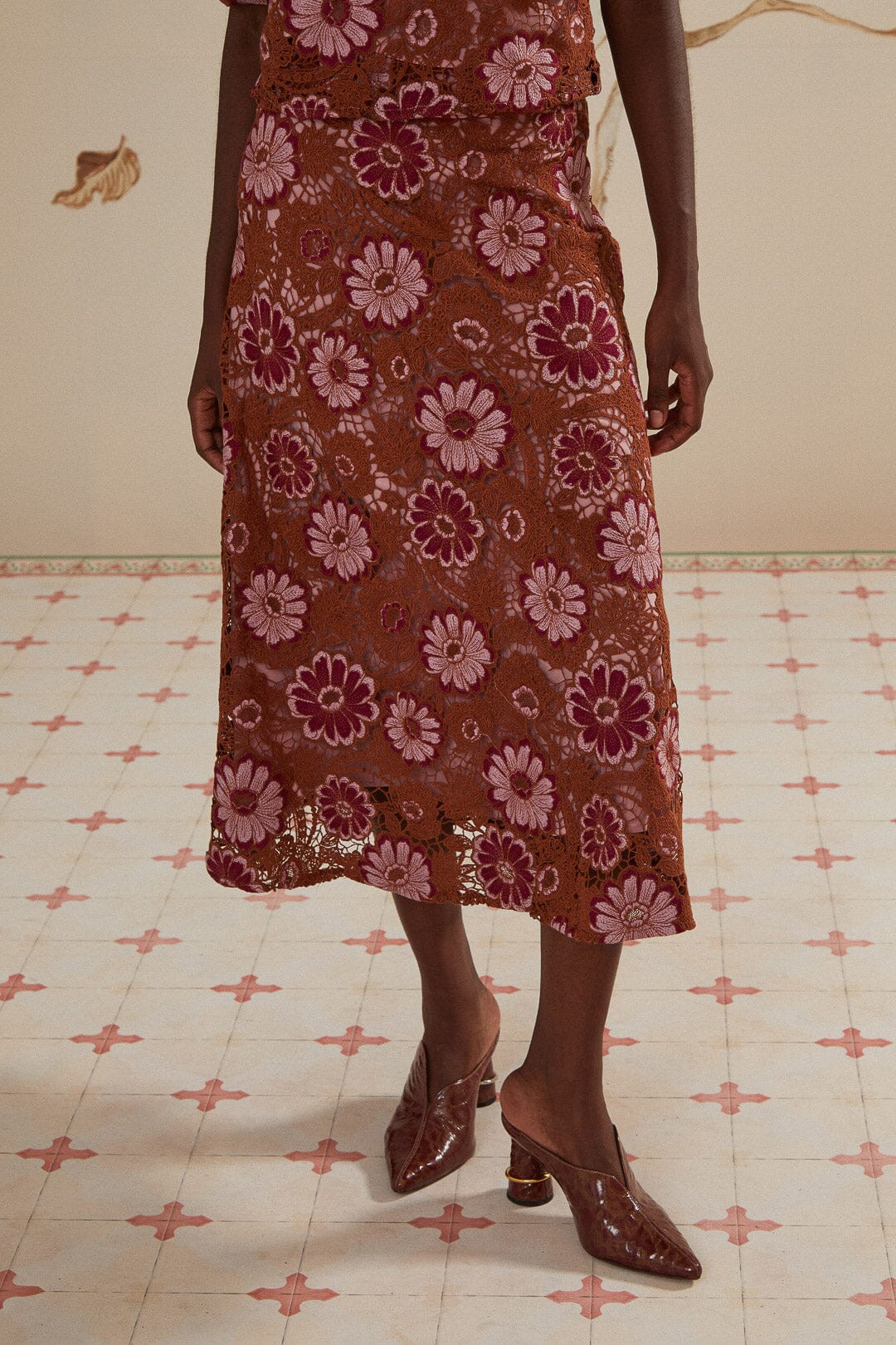 Gigi Tapestry Guipure Skirt | FarmRio (US)