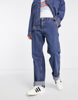 COLLUSION rolled hem utility cargo jeans in vintage blue wash (part of a set) | ASOS (Global)