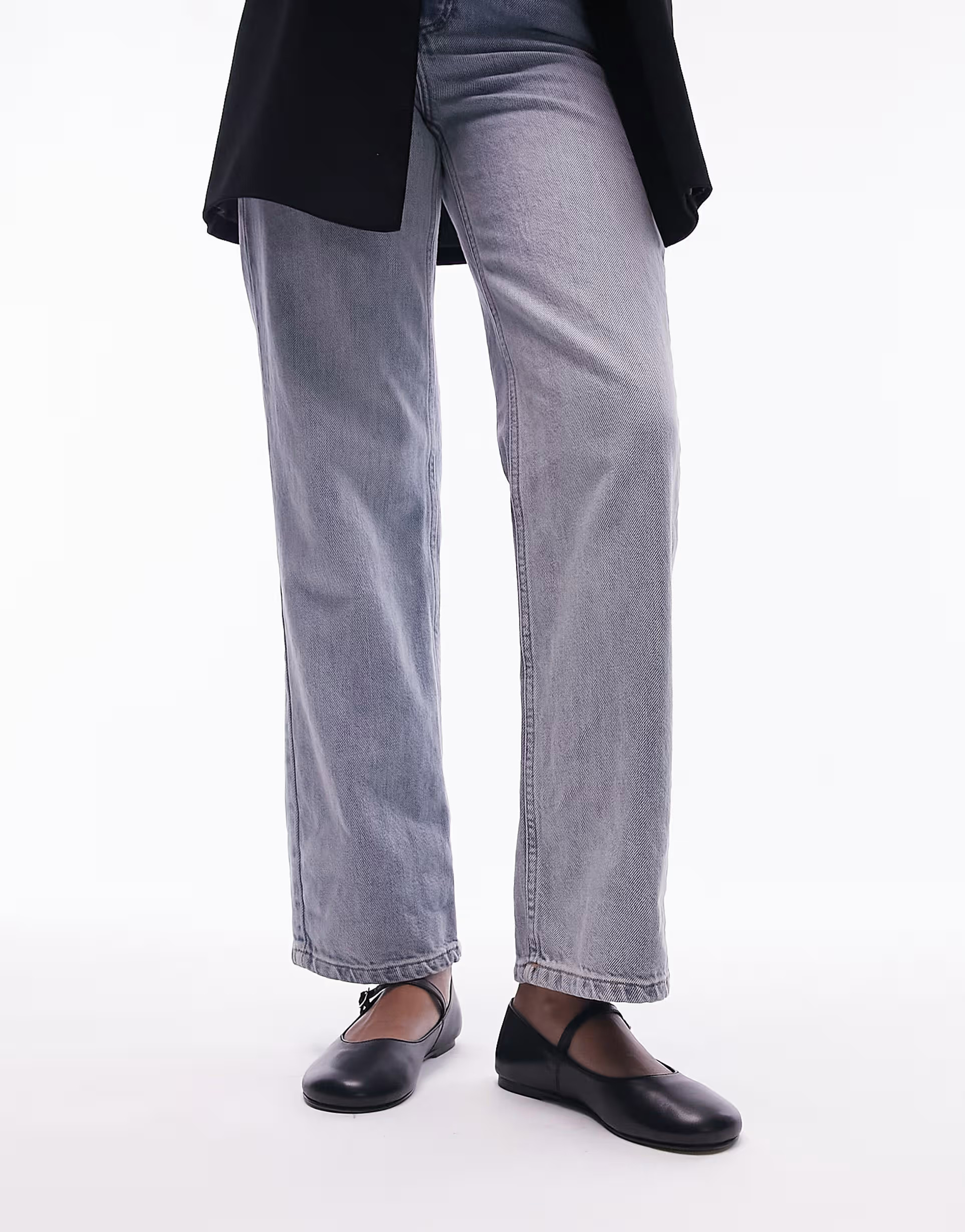 Topshop Carmen leather round toe ballet flats in black | ASOS (Global)