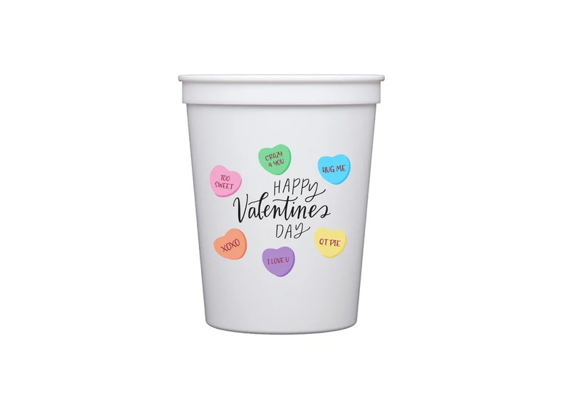Candy heart decor Conversation hearts Valentines cups | Etsy | Etsy (US)
