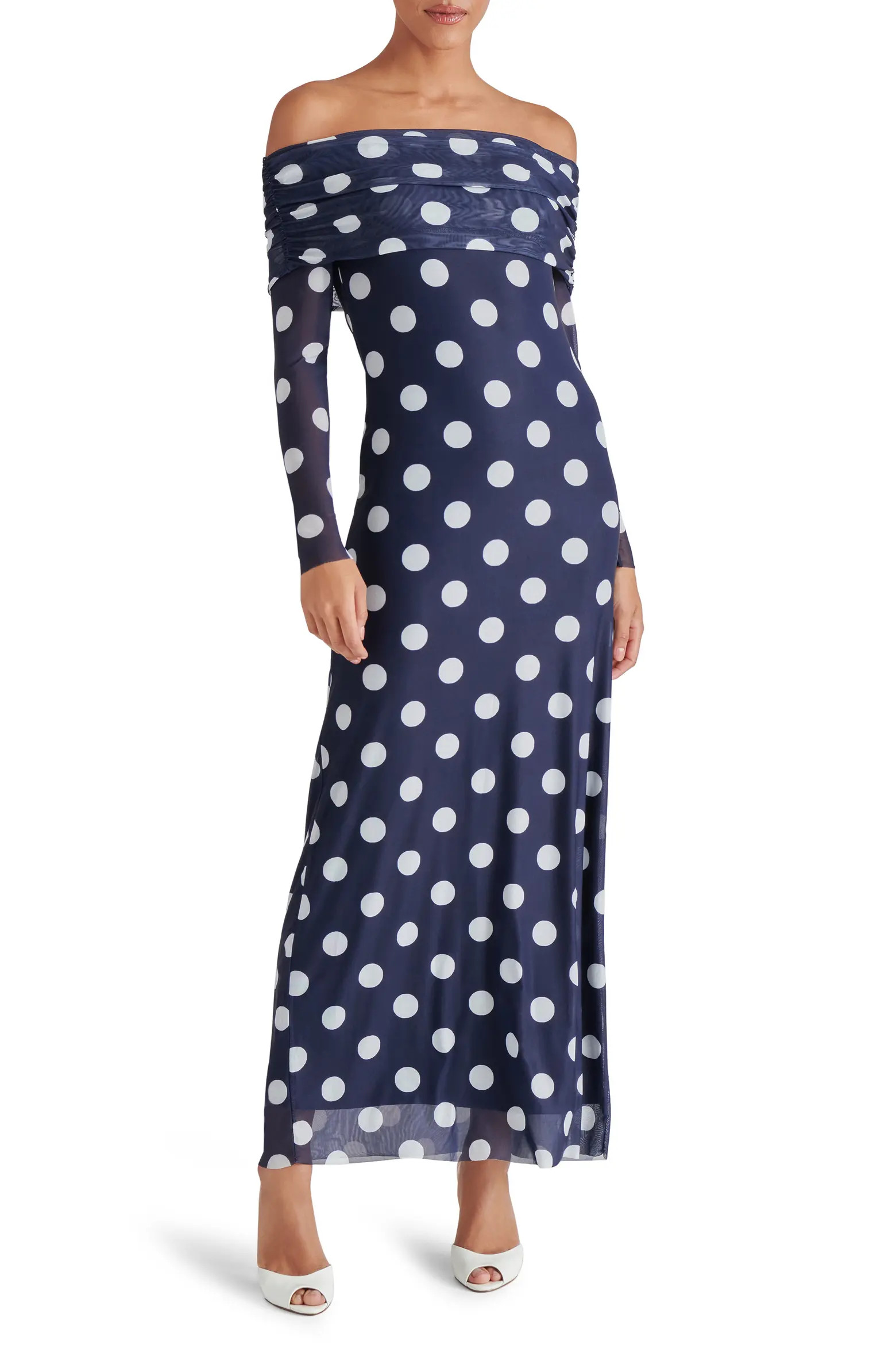 Aurelia Dot Off the Shoulder Long Sleeve Maxi Dress (Women) | Nordstrom | Nordstrom