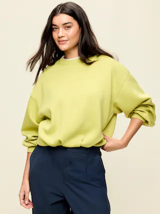 Bounce Fleece Bubble-Hem Sweatshirt | Old Navy (US)