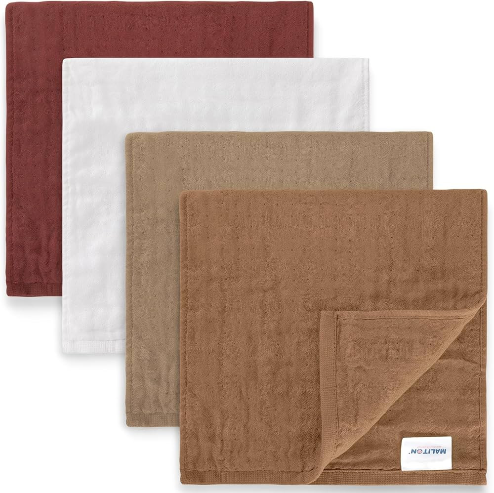 Maliton Muslin Burp Cloths 100% Cotton 20" x 10", 6 Layer Absorbent for Baby Drool and Mess - Non... | Amazon (US)