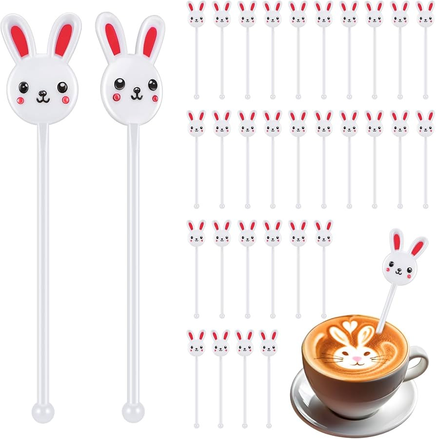 for you 30 Pcs Easter Drink Stirrers Easter Stir Sticks Coffee Stirrers Plastic Swizzle Sticks Ho... | Amazon (US)