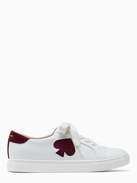 Kate Spade Fez Sneakers, Optic White/cranberry - 7.5 | Kate Spade Outlet