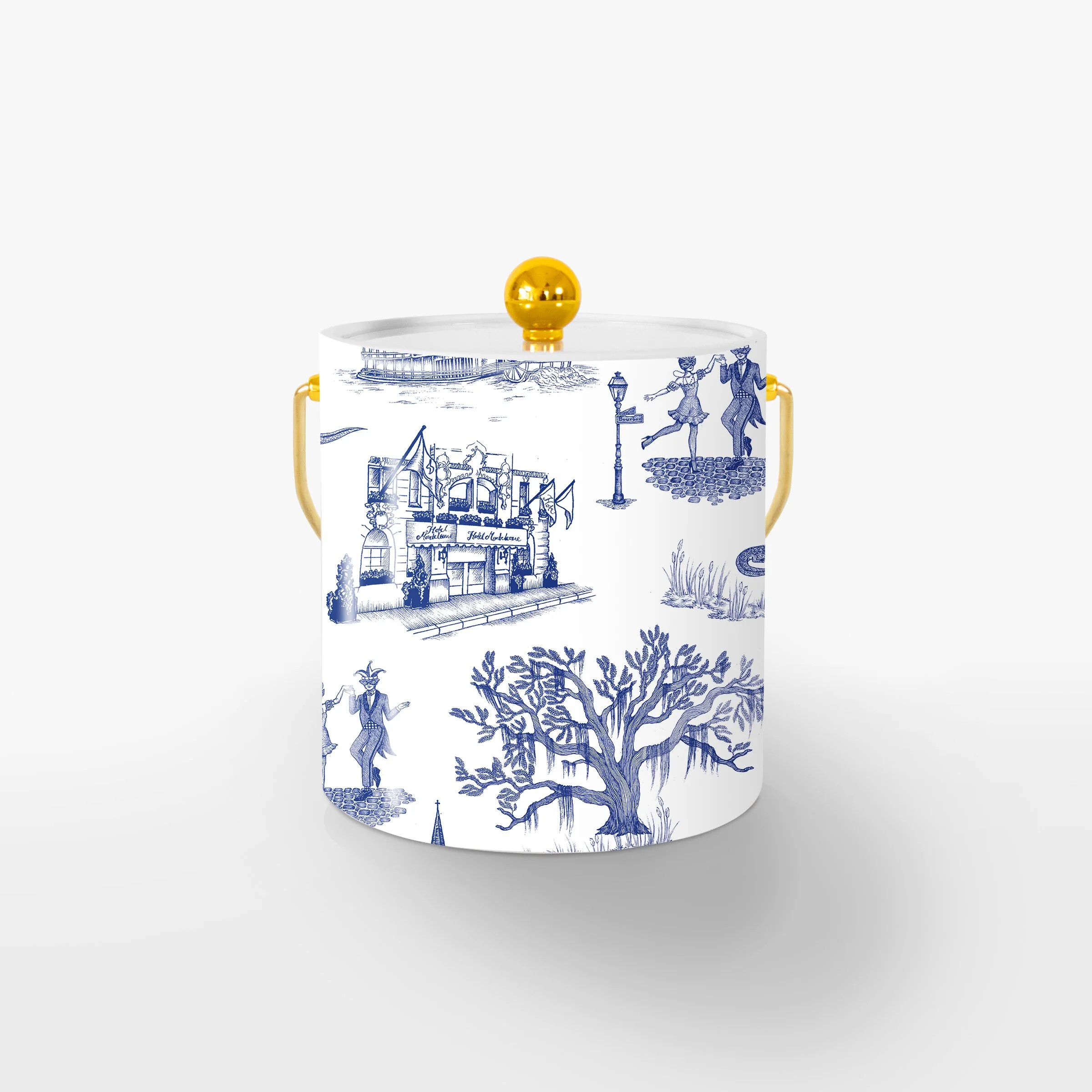 New Orleans Toile Ice Bucket | Colorful Prints, Wallpaper, Pajamas, Home Decor, & More | Katie Kime Inc