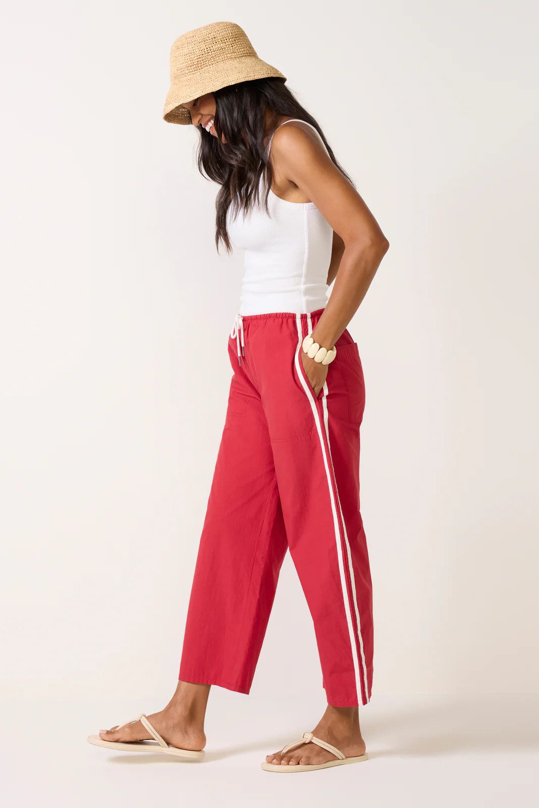 PISTOLA Women's Bodie Tie Waist Pants, Size XS, Red | Evereve