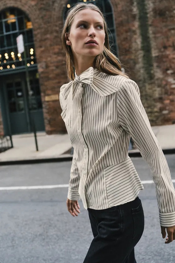 PEPLUM SHIRT WITH TIED DETAIL | Zara DE