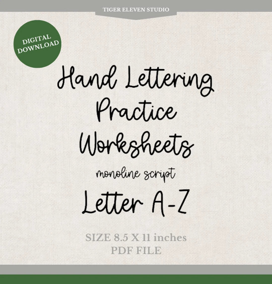Digital Download Monoline Script Lettering Workbook Worksheets Letter A-Z - Etsy | Etsy (US)