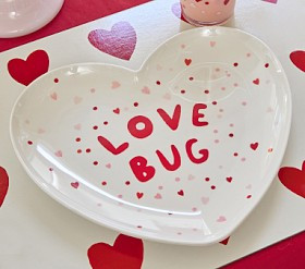 Love Bug Heart Shaped Melamine Plate | Pottery Barn Kids