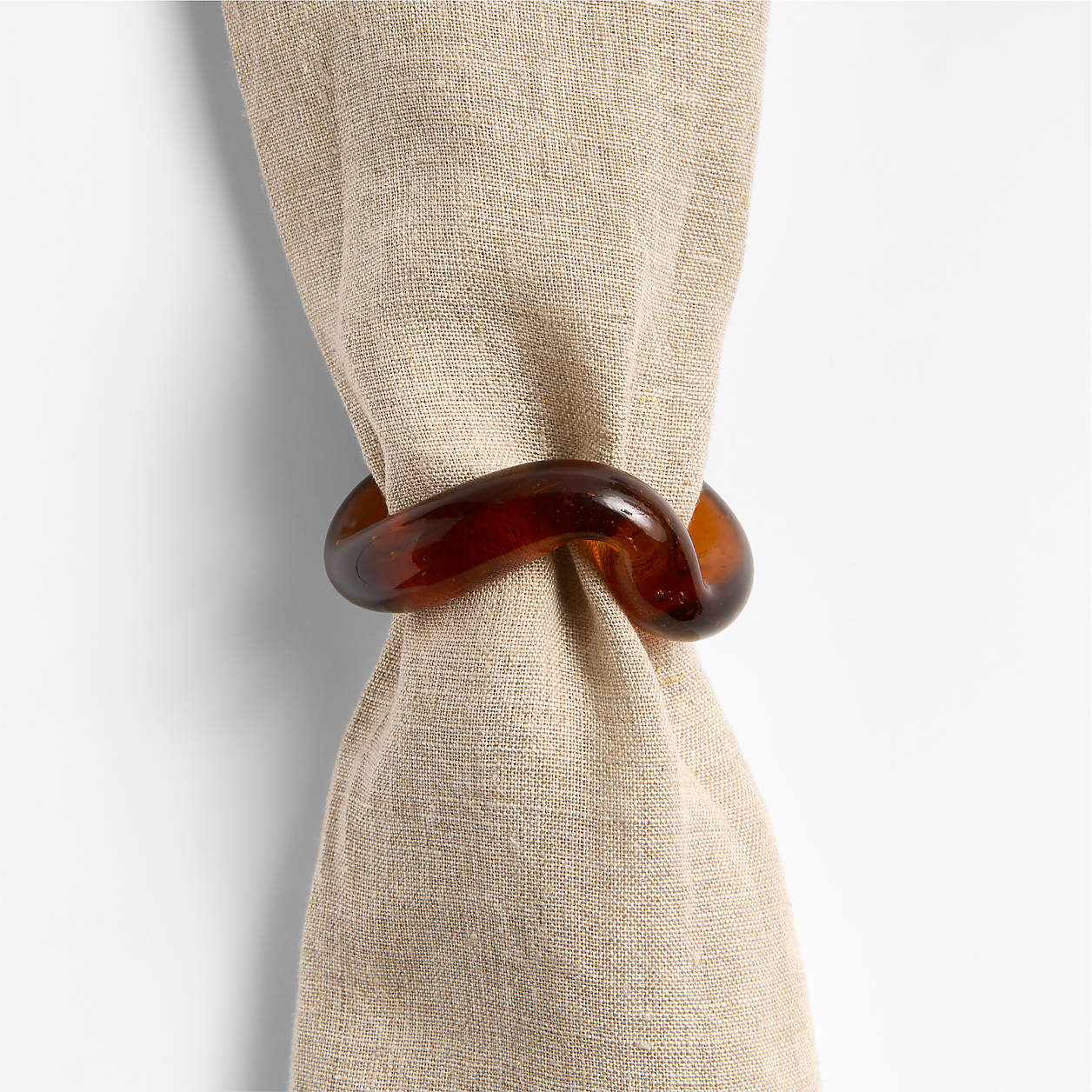 Recycled Glass Amber Napkin Rings, Set of 4 + Reviews | Crate & Barrel | Crate & Barrel