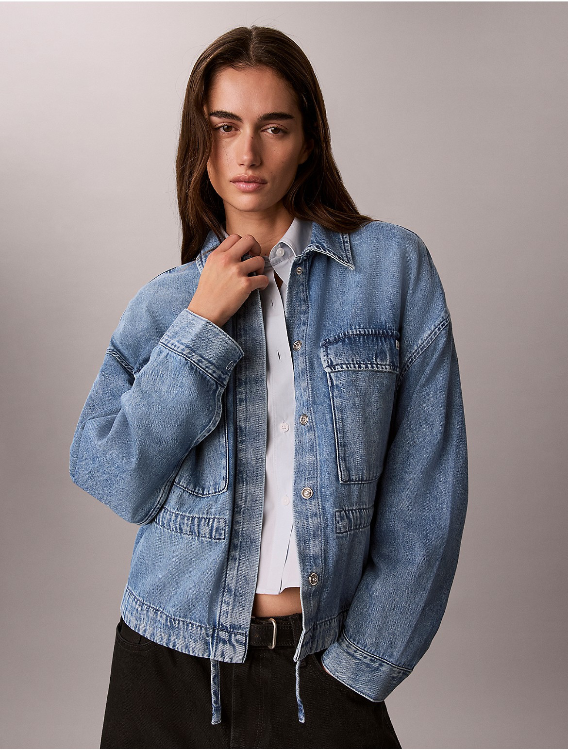 Calvin Klein Women's Utility Cropped Denim Jacket - Blue - XS | Calvin Klein (US)