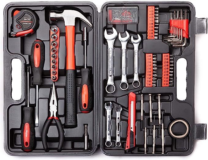 Cartman 148Piece Tool Set General Household Hand Tool Kit with Plastic Toolbox Storage Case Socke... | Amazon (US)