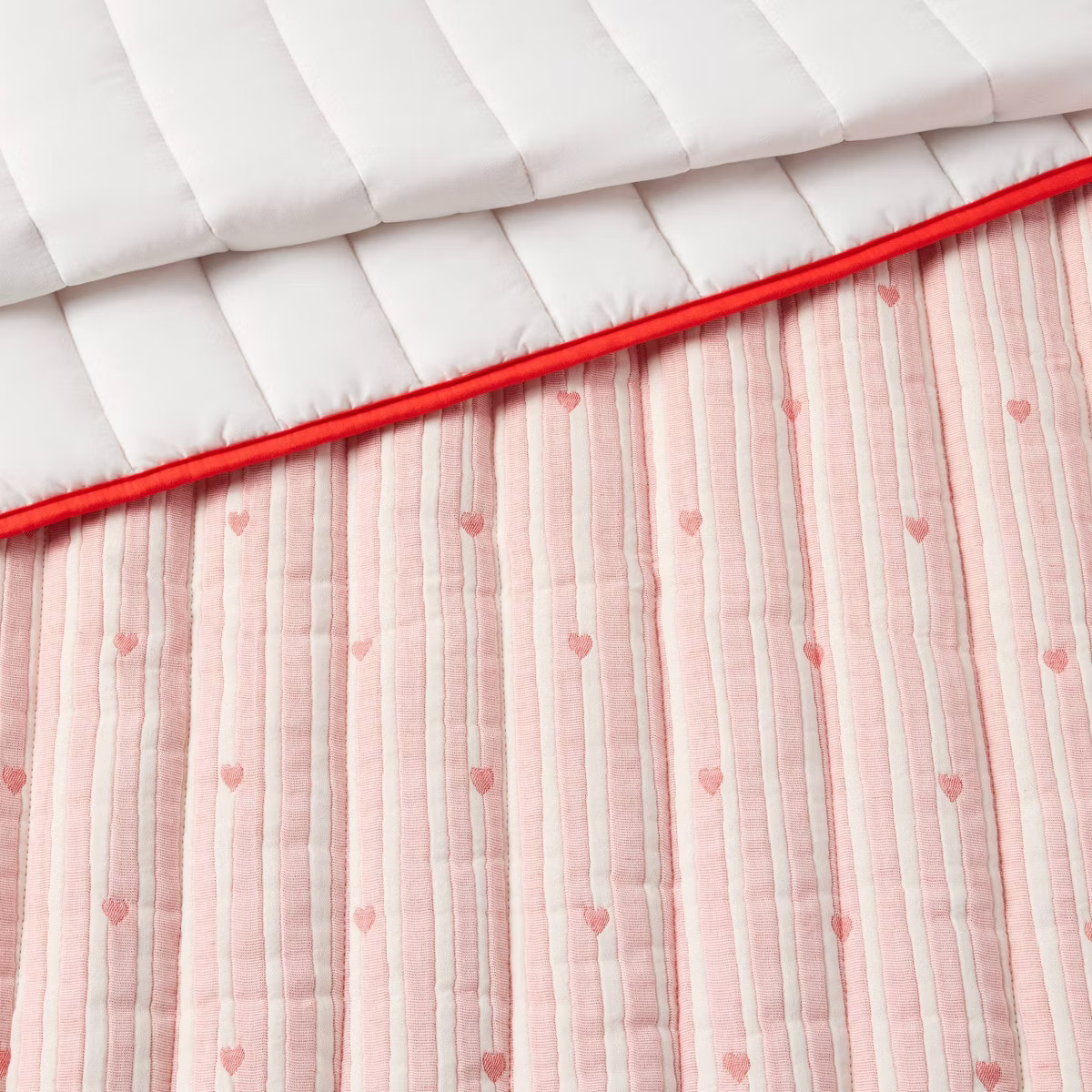 Patisserie Heart Striped Kids' Quilt Set - Pillowfort™ | Target