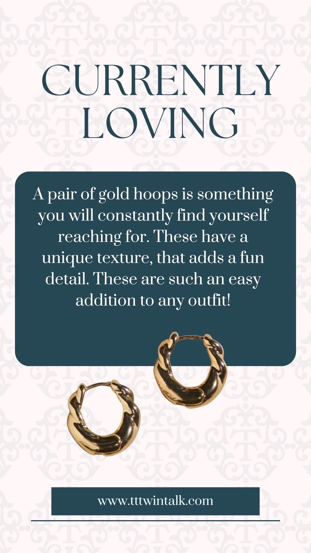 Gold hoops are one of those accessories I find myself reaching for again and again. I love the unique texture on these because it adds a little extra detail without being too much. They’re an easy way to finish off just about any outfit.

#LTKSeasonal #LTKOver40 #LTKMidsize