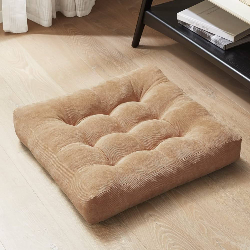 Meditation Floor Pillow, Square Large Pillows Seating for Adults, Tufted Corduroy Floor Cushion f... | Amazon (US)