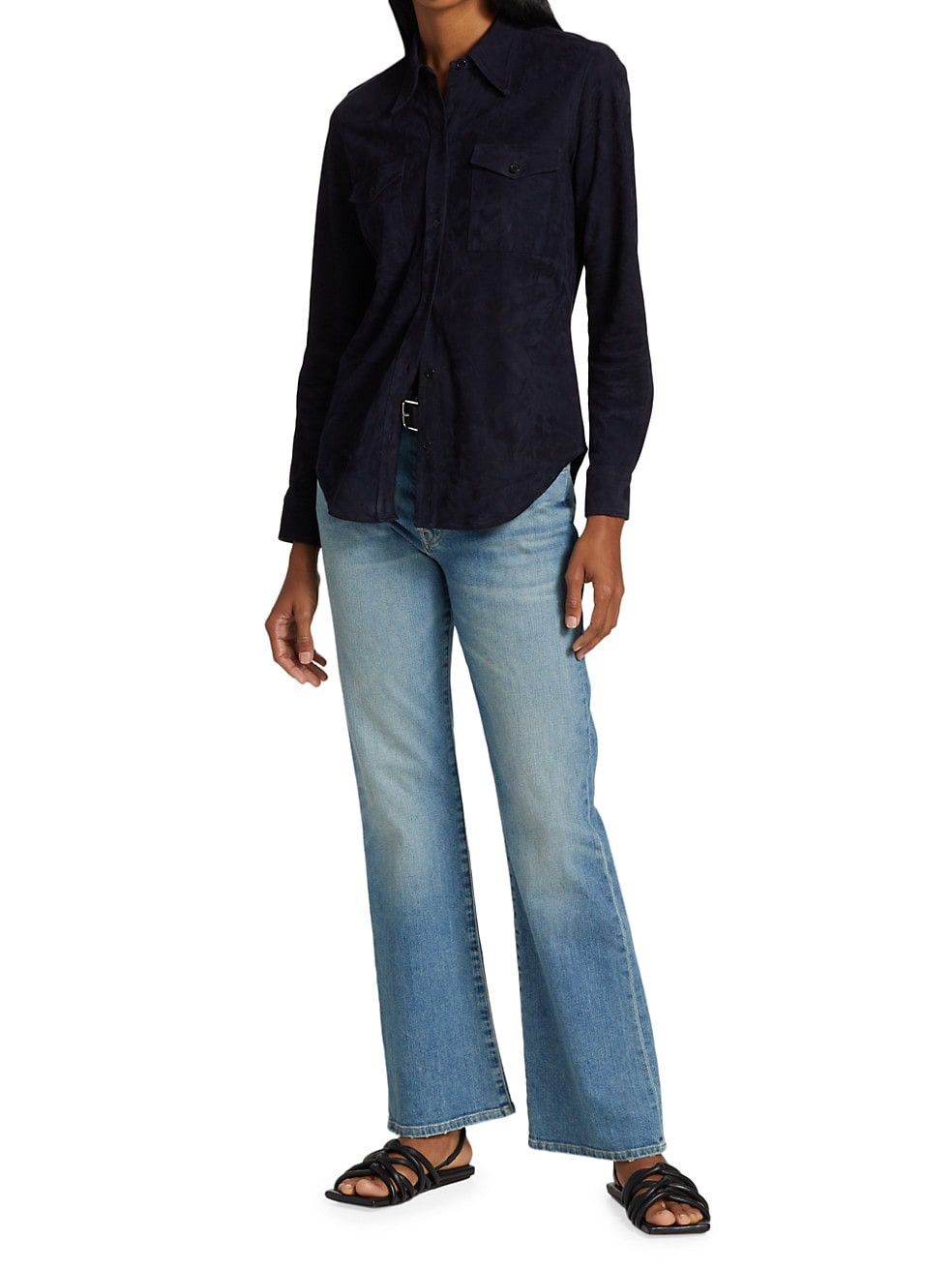 Juliet High-Rise Stretch Straight Jeans | Saks Fifth Avenue