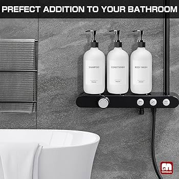 GMISUN Glass Shampoo and Conditioner Dispenser, Refillable Shampoo and Conditioner, Body Wash Bot... | Amazon (US)