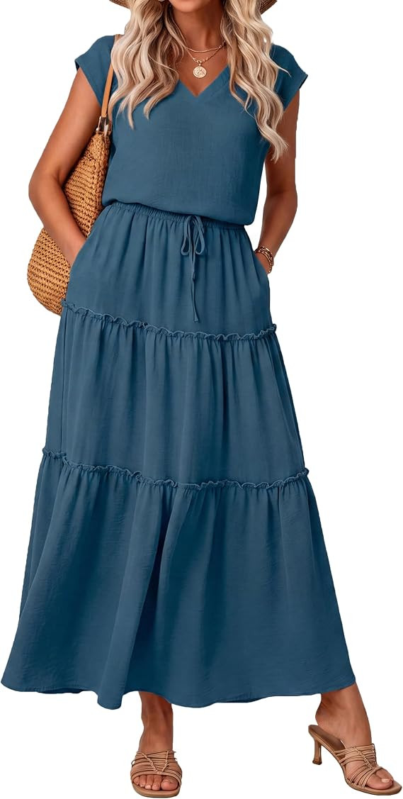 Lepunuo 2 Piece Skirt Sets for Women Flowy Maxi Skirts Matching Sets | Amazon (US)