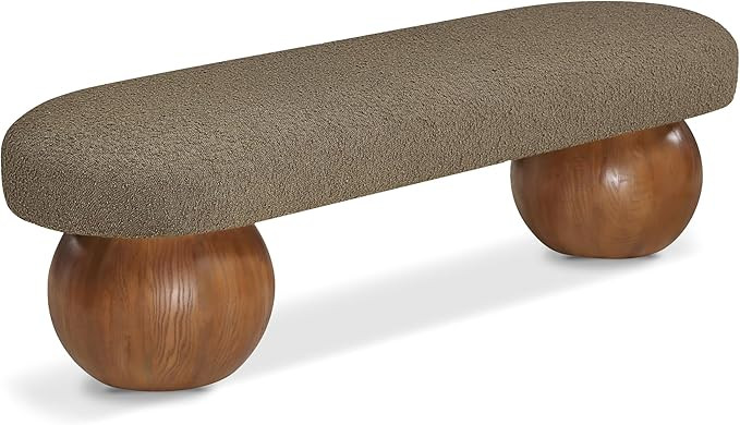 Meridian Furniture 22044Olive Bowie Collection Art Deco Bench with Rich Olive Green Boucle Fabric... | Amazon (US)