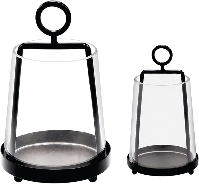 6" & 4" Wide Modern Farmhouse Metal Hurricane Candle Holder with Handmade Sturdy Glass Sleeve in ... | Amazon (US)