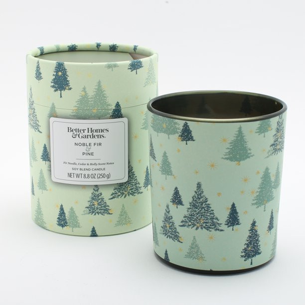 Better Homes & Gardens 8oz Noble Fir & Pine Scented Single-Wick Boxed Jar Christmas Holiday Candl... | Walmart (US)