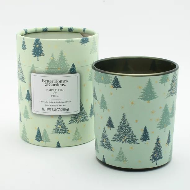 Better Homes & Gardens 8oz Noble Fir & Pine Scented Single-Wick Boxed Jar Christmas Holiday Candl... | Walmart (US)