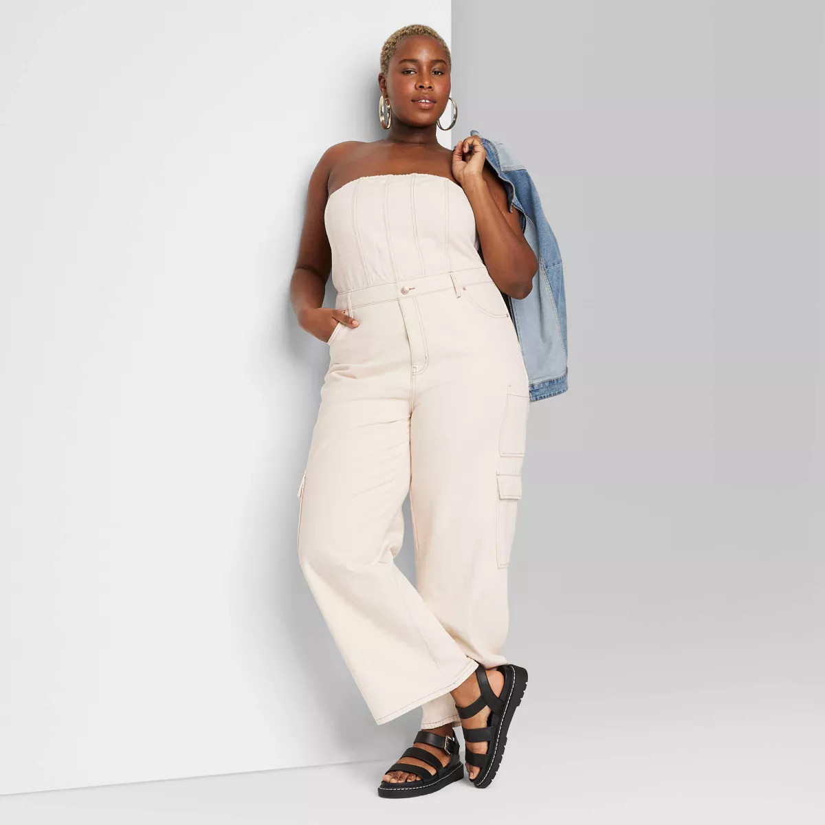 Women's Tube Cargo Denim Jumpsuit - Wild Fable™ | Target