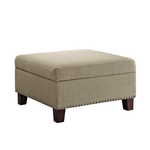 Better Homes and Gardens Grayson Linen Square Ottoman with Nailheads, Multiple Colors | Walmart (US)