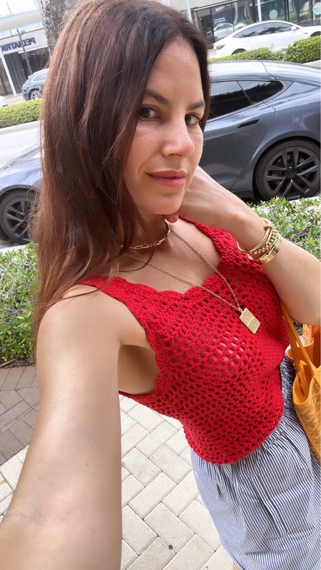 My fav red crochet top ❣️

Everyday outfit inspo - red crochet top - brunch outfit inspo - gold jewelry inspo - cute summer outfit - jean shorts 

#LTKStyleTip #LTKSeasonal