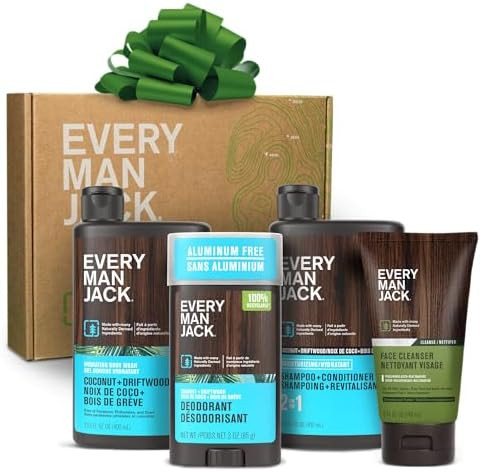 Every Man Jack Men's Bath and Body Gift Set - Coconut + Driftwood Scent - Clean Ingredients - Inc... | Amazon (US)