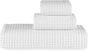 sea me at home Waffle Bath Sheet Set, 100% Turkish Cotton, Includes 1 Bath Sheet, 1 Hand Towel, 2... | Amazon (US)