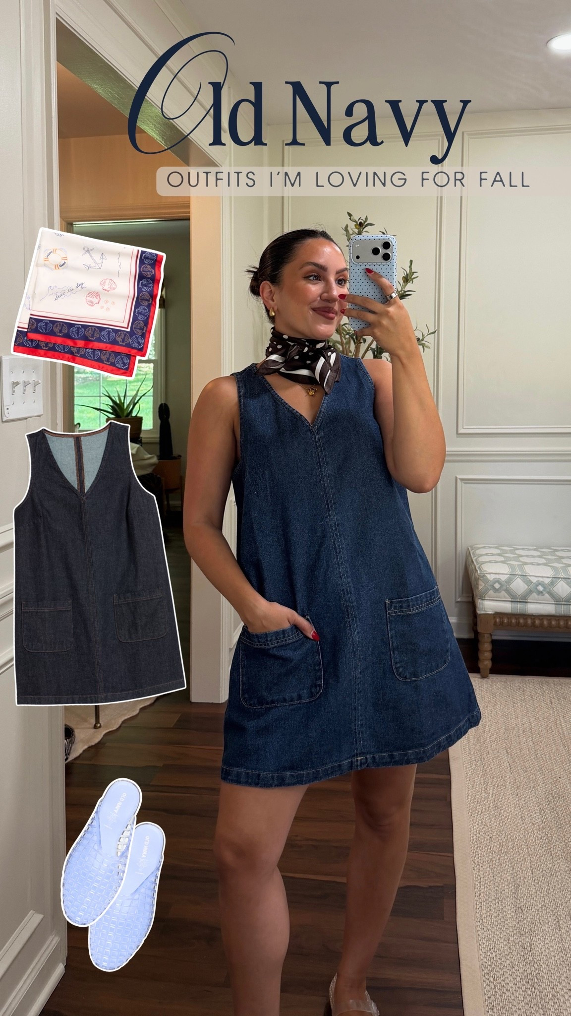 Old Navy outfits I’m loving for fall: a denim dress with a cute scarf

In size small petite 

—right now old navy has a sale going on for 50% off EVERYTHING! 



Sales, Fall Outfit Inspo, OOTD, mirror selfie, seasonal fits, women’s fashion, autumn apparel, accessories