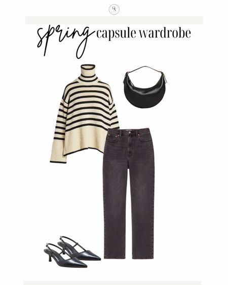 Striped sweater outfit for spring! 

The Spring Capsule Wardorbe is here! 18 pieces to make getting dressed easy, decrease decision fatigue and reduce your mental load this spring. All at a modest price point with all items including trench under $150.

1. Basic white tshirt
2. Cashmere sweater
3. Striped sweater
4. White button down
5. Black denim
6. Cream pants (not shown but linked)
7. Wide leg denim
8. Black blazer
9. Trench coat
10. Black mules
11. Cognac sandals
12. Black sling backs
13. Sneakers
14. Chain necklace
15. Black purse 
16. Black crossbody (not shown)
17. Cognac tote
18. Sunglasses

spring outfits, spring capsule, what to wear for spring, spring outfits for women, travel spring outfits, spring essentials, sprint closet essentials, spring wardrobe essentials


#LTKSpringSale #LTKSeasonal