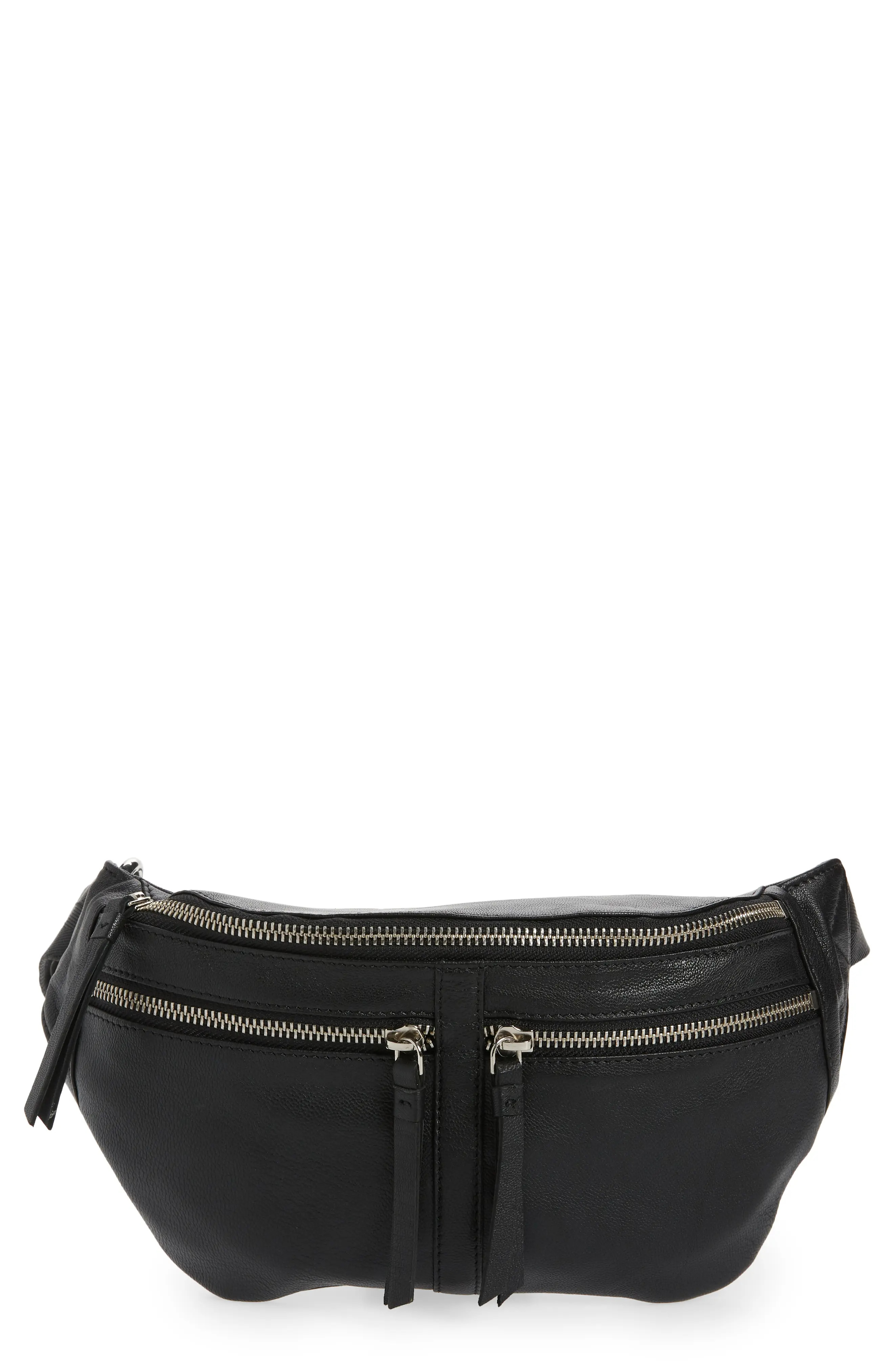 Topshop Leather Bum Bag in Black at Nordstrom | Nordstrom