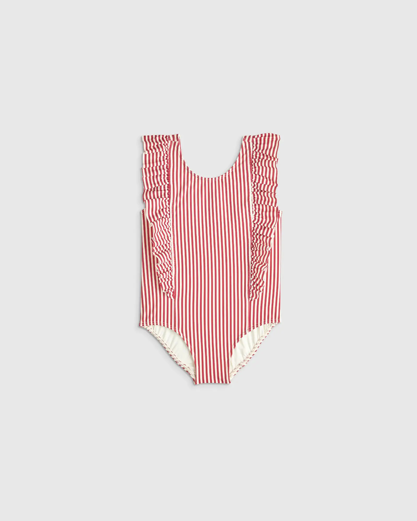 Ruffle One Piece Swimsuit - Toddler in Rust Stripe | Quince