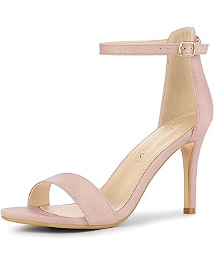Allegra K Women's Suede Ankle Strap High Stiletto Heel Sandals | Amazon (US)