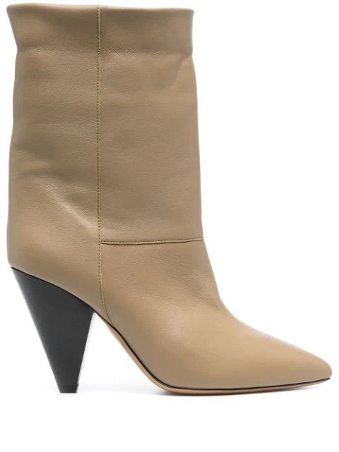 Isabel Marant conical-heel Leather Ankle Boots - Farfetch | Farfetch (UK)
