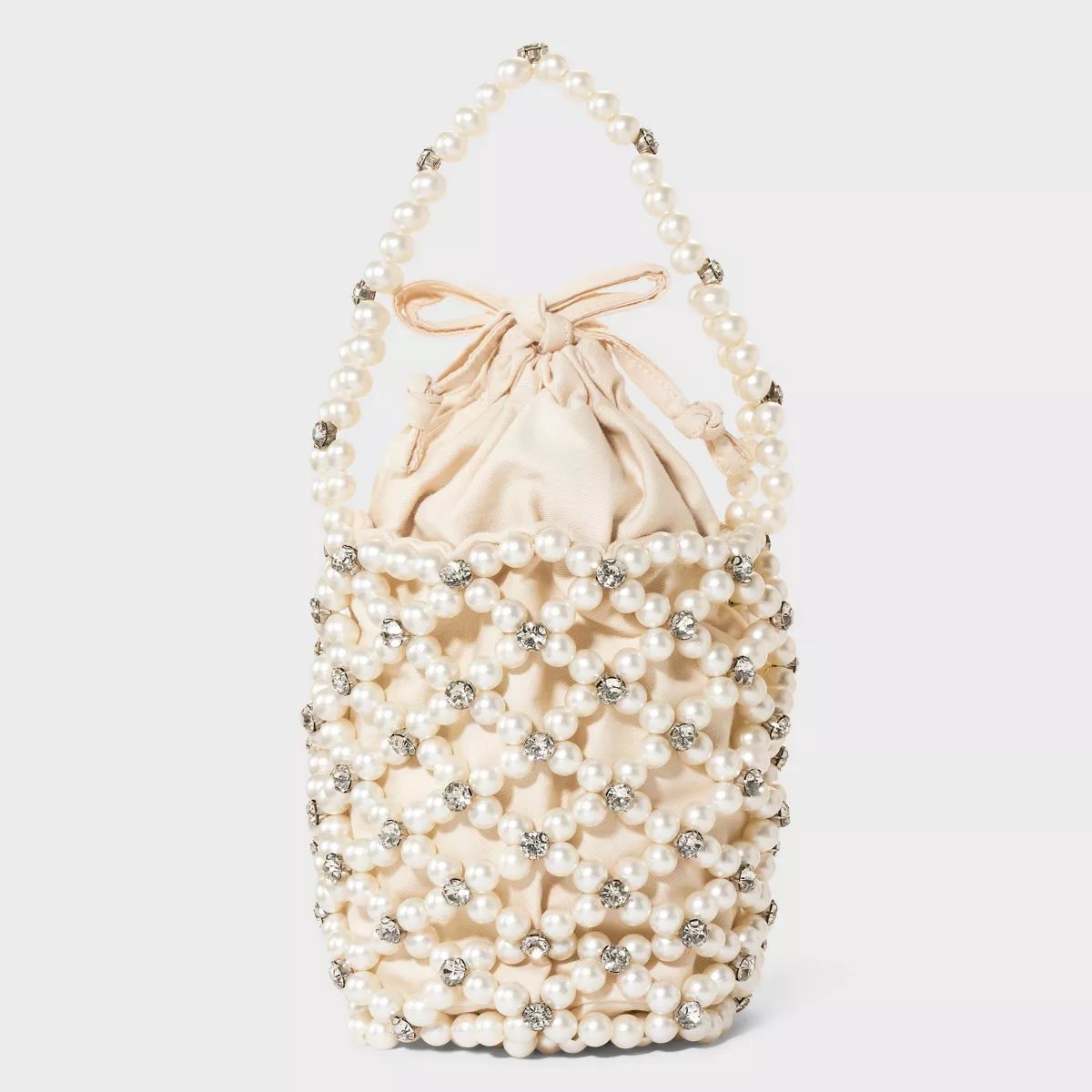 Mini Embellished Pearl Bucket Bag - A New Day™ Off-White | Target