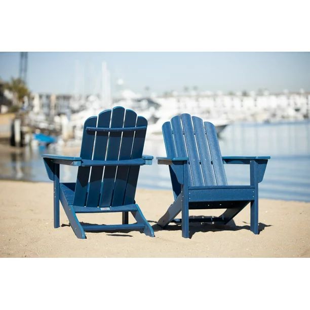 LuXeo Marina Weather Resistant HDPE Adirondack Chair-Navy (Set of 2) | Walmart (US)
