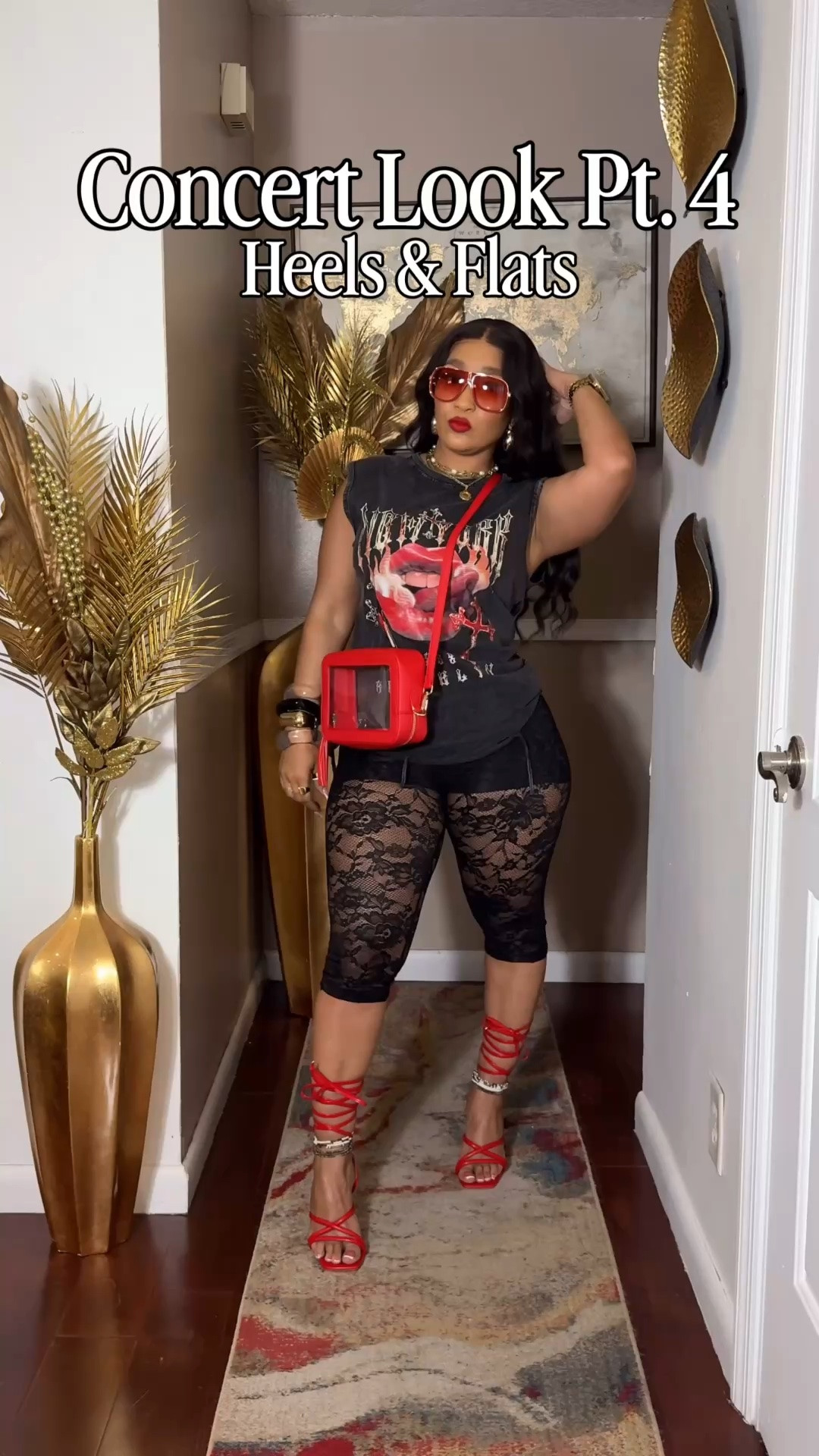 Concert look pt. 4! Lace capris and a graphic tee for the win! These lace pants are completely lace. I put boy shorts under mine for coverage (linked) I also added a leather jacket for any AC venues…and of course I’m showing you heels and flats! 
Everything: Medium

#LTKootd #LTKgrwm #LTKSeasonal