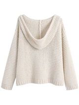 'Joanne' V-Neck Loose Knit Hoodie Sweater | Goodnight Macaroon