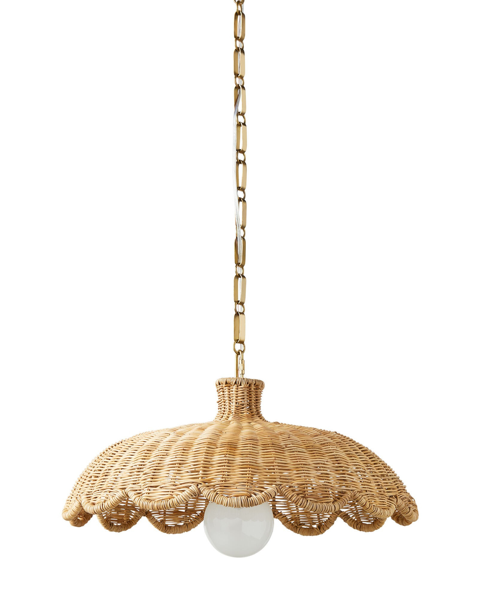 Scallop Rattan Pendant | Serena and Lily